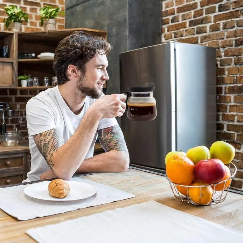 ☕ 16oz Coffee Pot-Shaped Glass Mug – Cute Borosilicate Coffee Cup