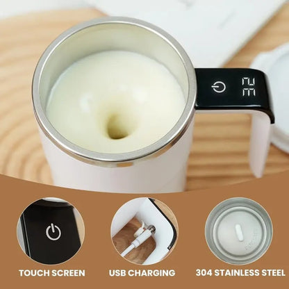 ☕ Smart Self-Stirring Coffee Mug with LCD Temperature Display – One-Touch Mixing