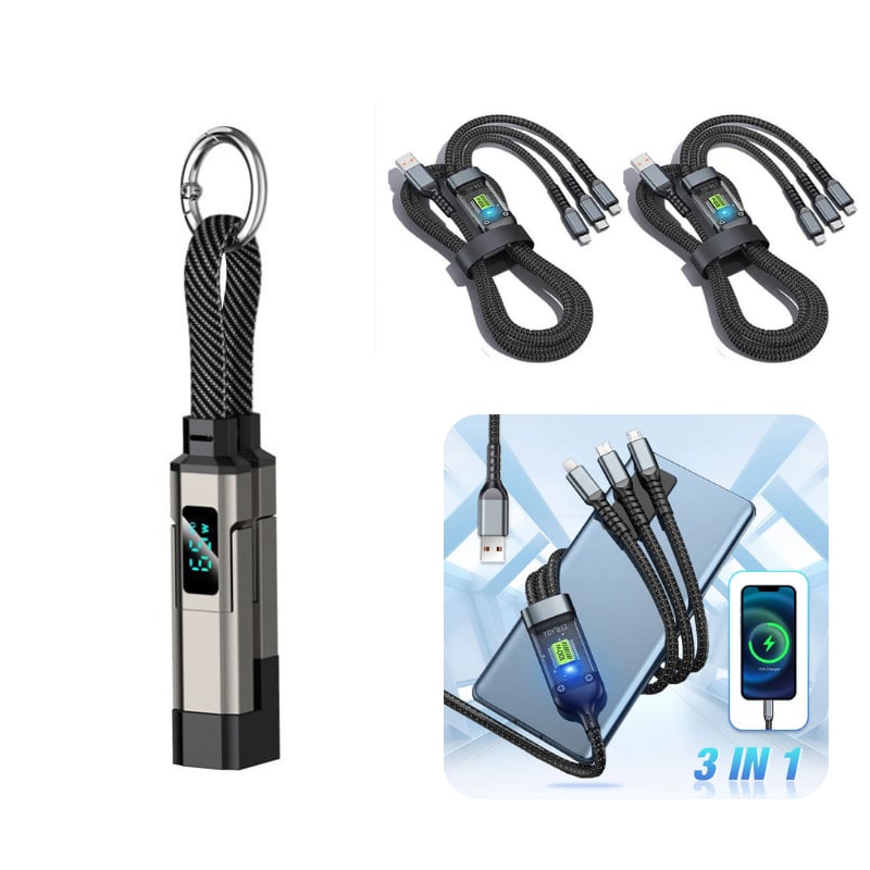 ⏰Limited Time SALE 50% OFF🔥4-in-1 Digital Display Keychain Charging Cable