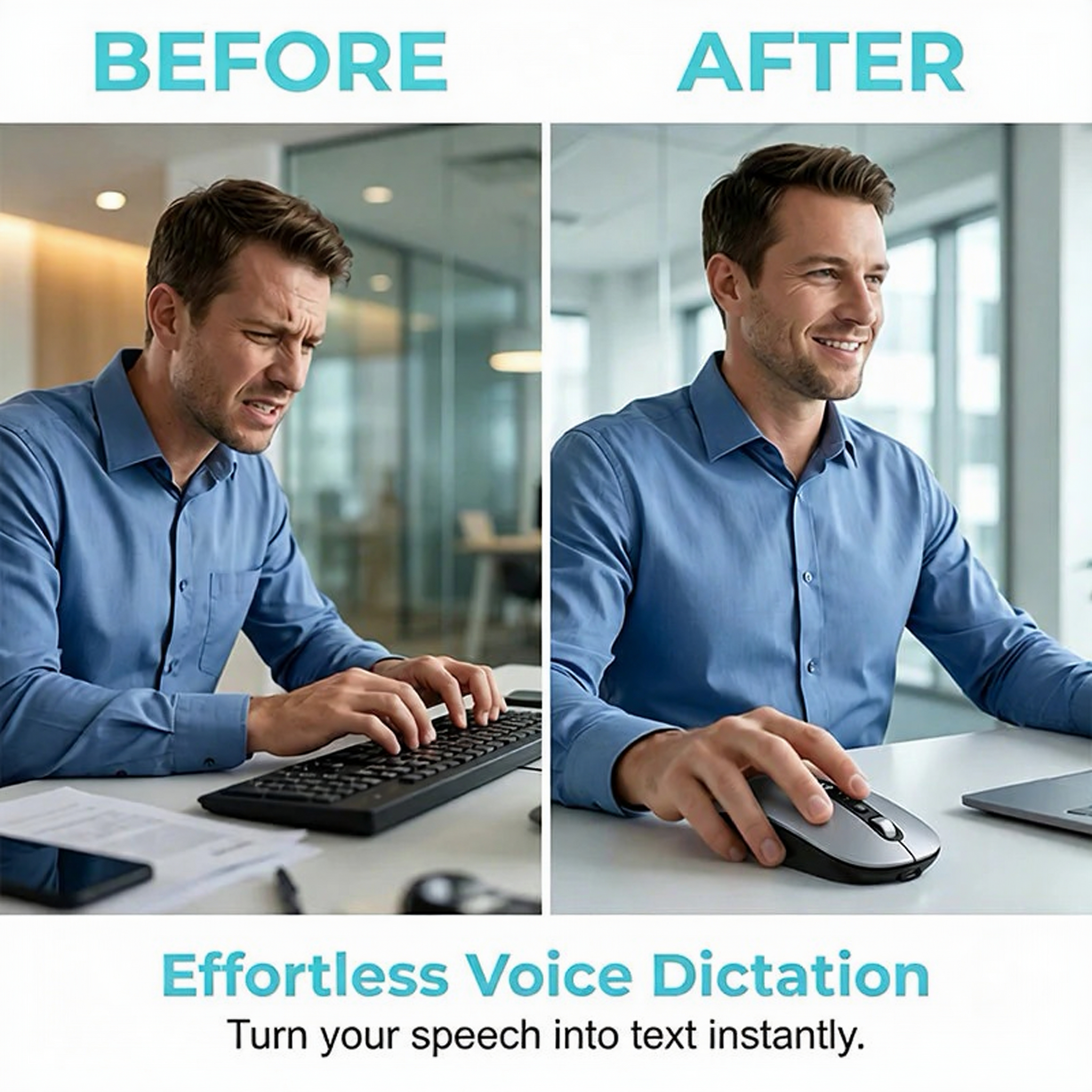 🔥 50% OFF Today! AI Smart Voice Wireless Mouse 🖱️💬 Type Less, Do More — The Future of Productivity