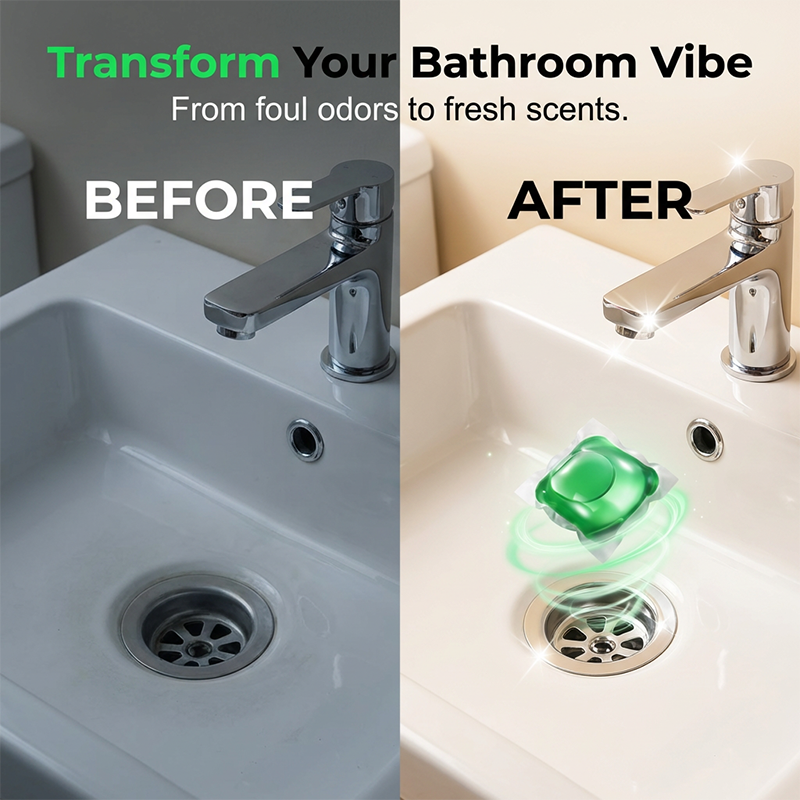 Drain Deodorizer Pods – Say goodbye to embarrassing odours.