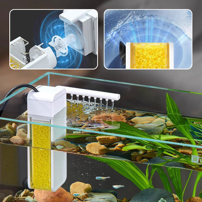 Multifunctional Mini Aquarium Filter for Small Fish Tanks
