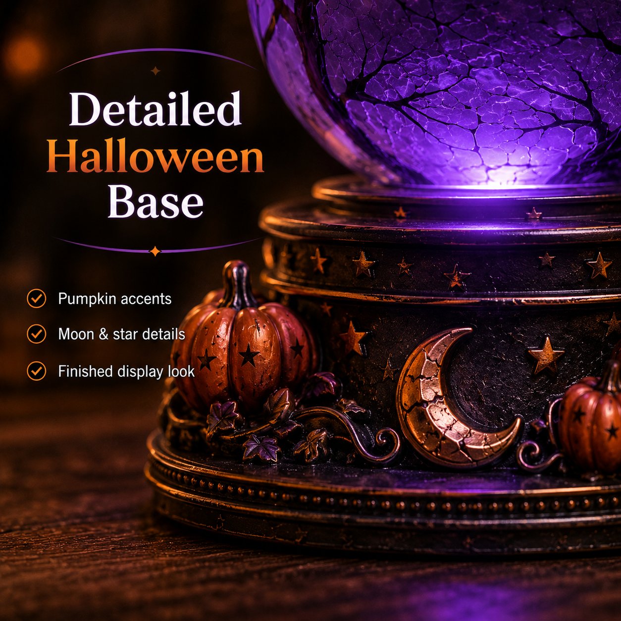 🔥 52% OFF – Halloween Raven Crystal Ball Light Decor 🎃👻