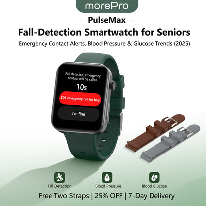 Best Upgrade PulseMax Fall Detection Watch With Blood Glucose+Blood Pressure Monitoring+Calls 2026