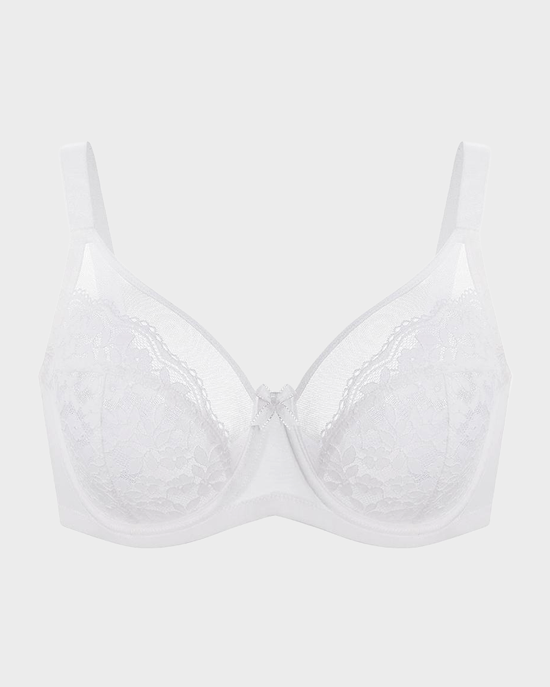 Unlined Floral Lace Minimizer Bra Comfort Fit Full Coverage2