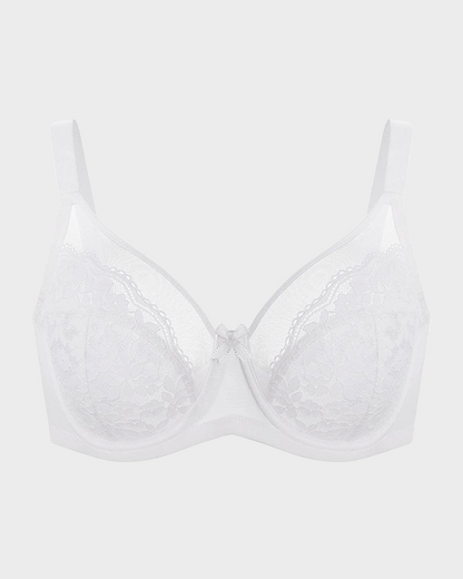 Unlined Floral Lace Minimizer Bra Comfort Fit Full Coverage2