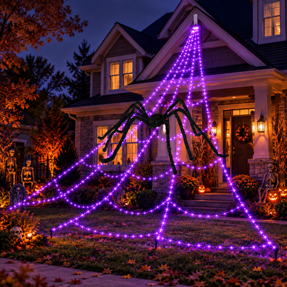 16.4FT Halloween Spider Web Lights Set