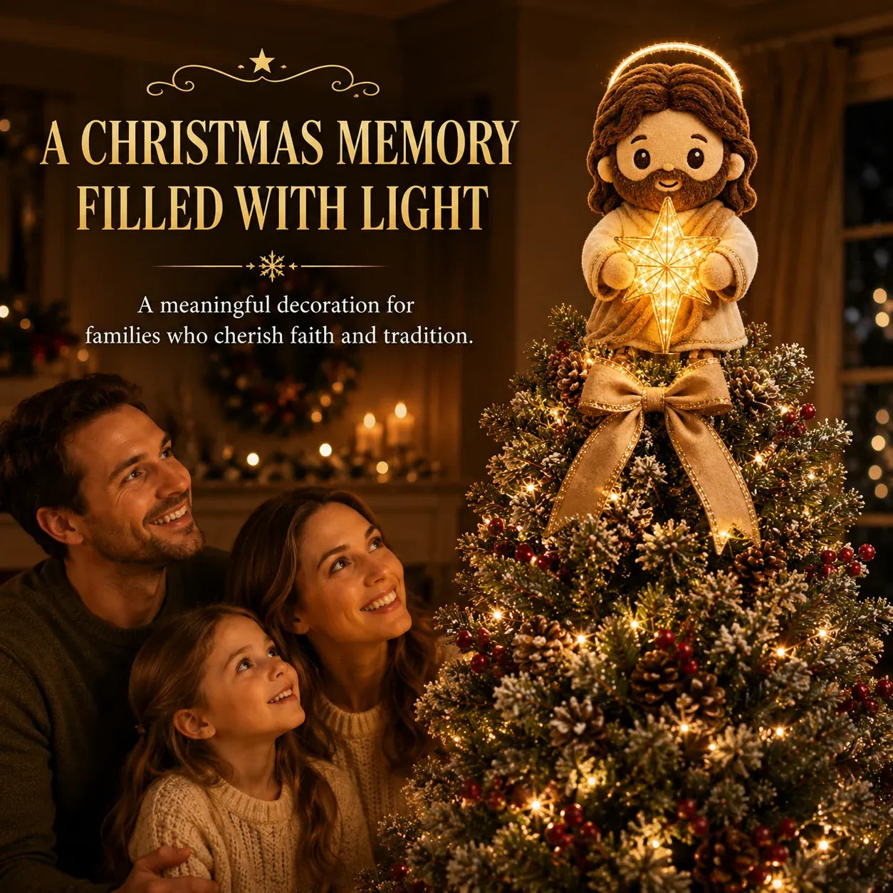 ⏳ Last Day 49% OFF – ✝️ Christian Christmas Tree Topper | Cute Jesus Blessing & Mary Grace Designs for Faith-Filled Trees, Family Traditions & Meaningful Holiday Décor 🎄