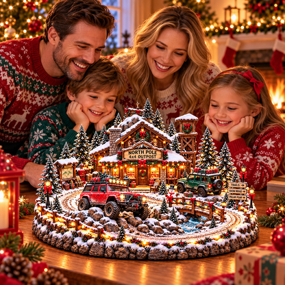 🚗🎄 Christmas Classic Gas Station Village –4 Holiday Vehicle Scenes