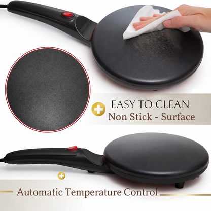 Portable 8-Inch Electric Crepe Maker – Quick Heat & Nonstick