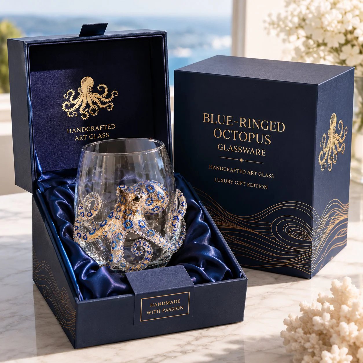 ⏰Last day Promotion 🎁The Perfect Beach House Gift🌊3D Ocean Animal Artisan Glassware Collection