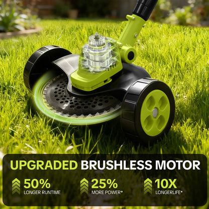 3-in-1 Cordless Lawn Mower, Grass Trimmer & Lawn Edger with 2×21V Batteries