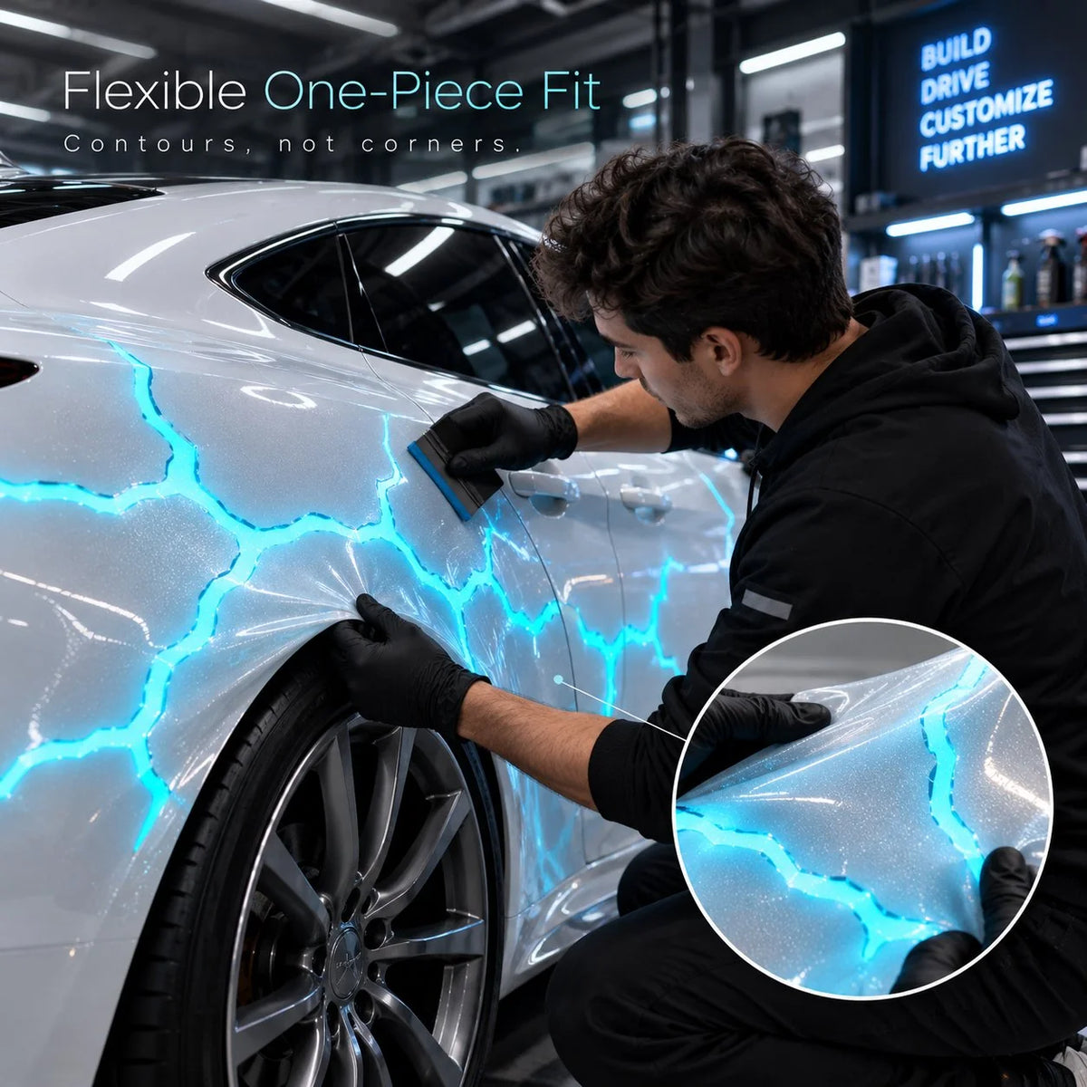 Liquid Laser Lightning Car Wrap – Glow Effect Vinyl Film