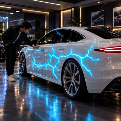 Liquid Laser Lightning Car Wrap – Glow Effect Vinyl Film