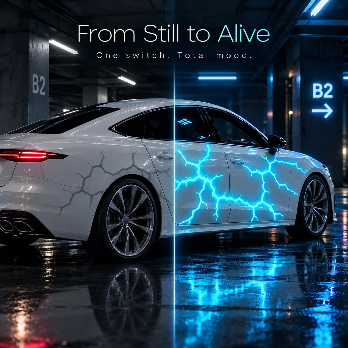 Liquid Laser Lightning Car Wrap – Glow Effect Vinyl Film