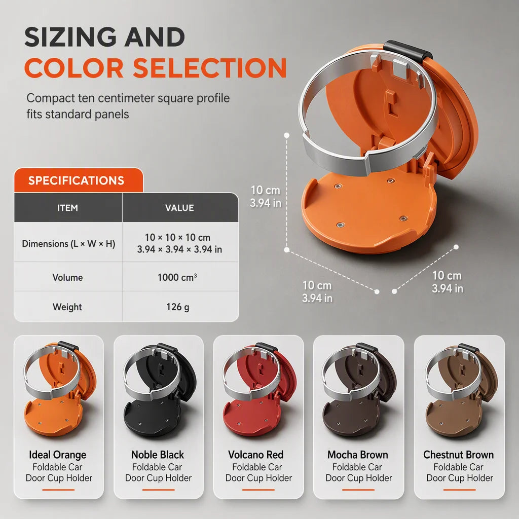 🚗Foldable Car Door Cup Holder with Space-Saving Design