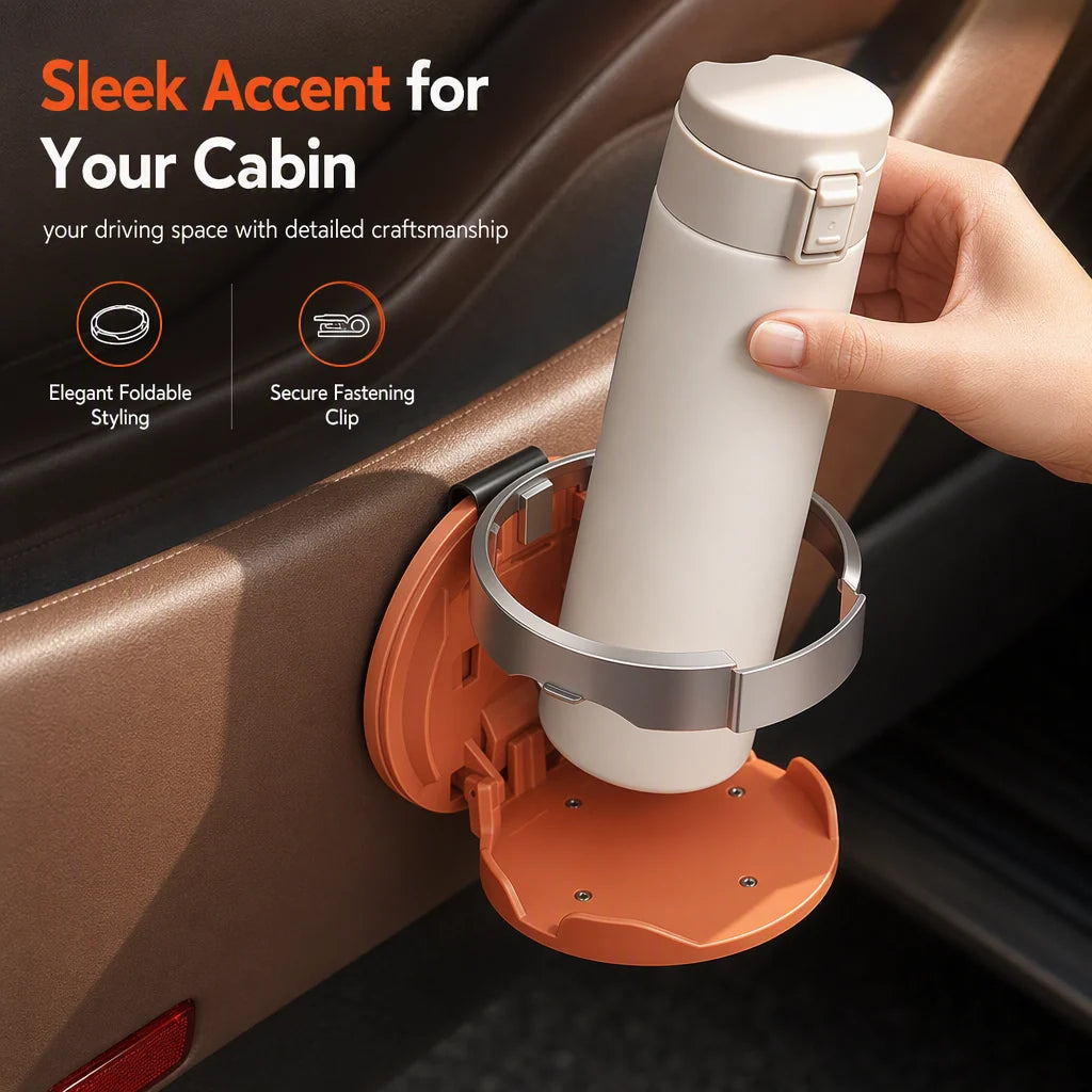 🚗Foldable Car Door Cup Holder with Space-Saving Design