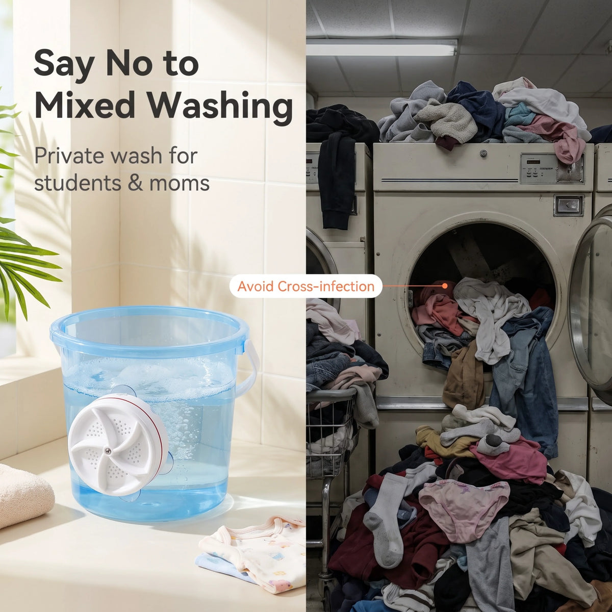 🌀Portable Turbo Washer for Small Laundry & Dishes