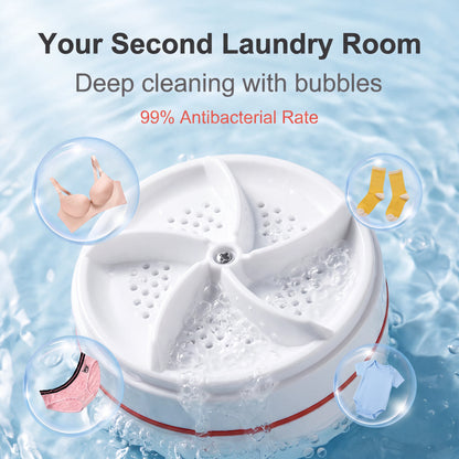 🌀Portable Turbo Washer for Small Laundry & Dishes
