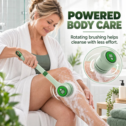 5-in-1 Electric Body Scrubber – Long Handle Shower Brush with 5 Interchangeable Heads