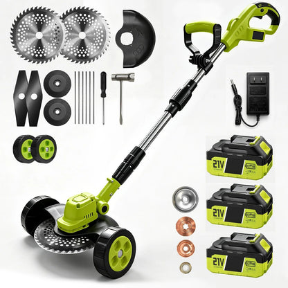 3-in-1 Cordless Lawn Mower, Grass Trimmer & Lawn Edger with 2×21V Batteries