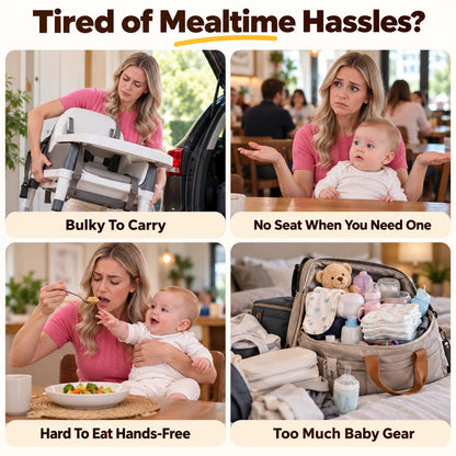 Portable Baby Chair Harness – Adjustable Foldable Baby Seat Belt for Dining & Travel