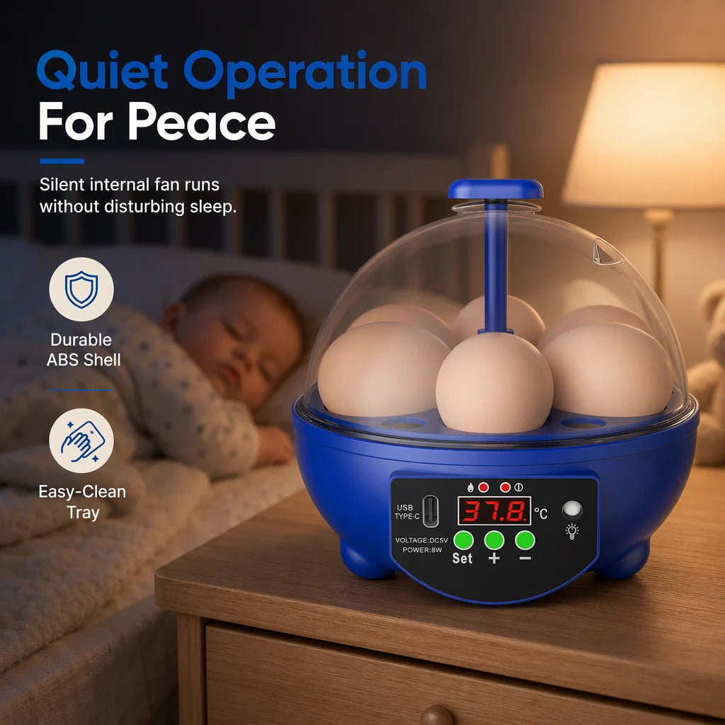 Mini USB Automatic Egg Incubator with Auto Egg Turning – Home Chick Hatching Machine
