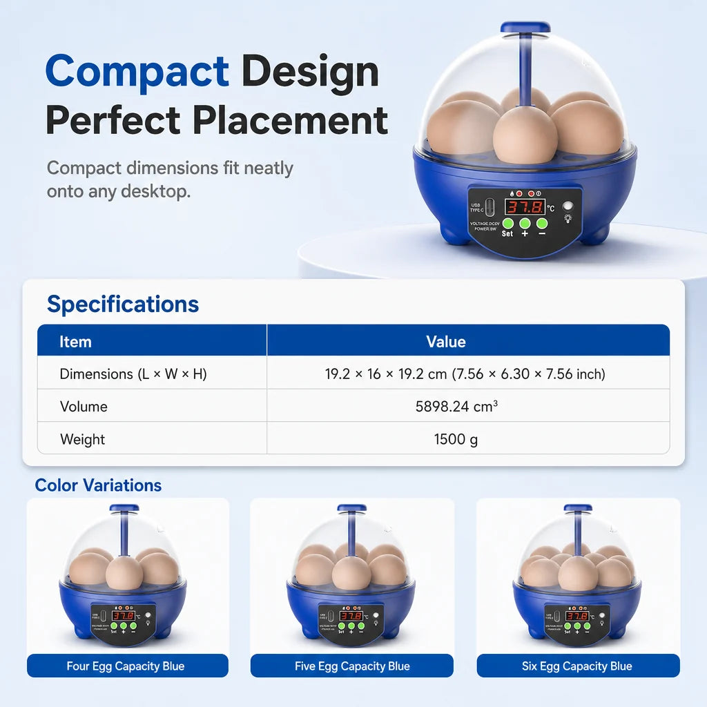 Mini USB Automatic Egg Incubator with Auto Egg Turning – Home Chick Hatching Machine