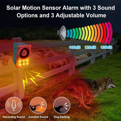 🚨 Solar-Powered Outdoor Motion Alarm – Remote-Controlled Farm & Garden Security Siren