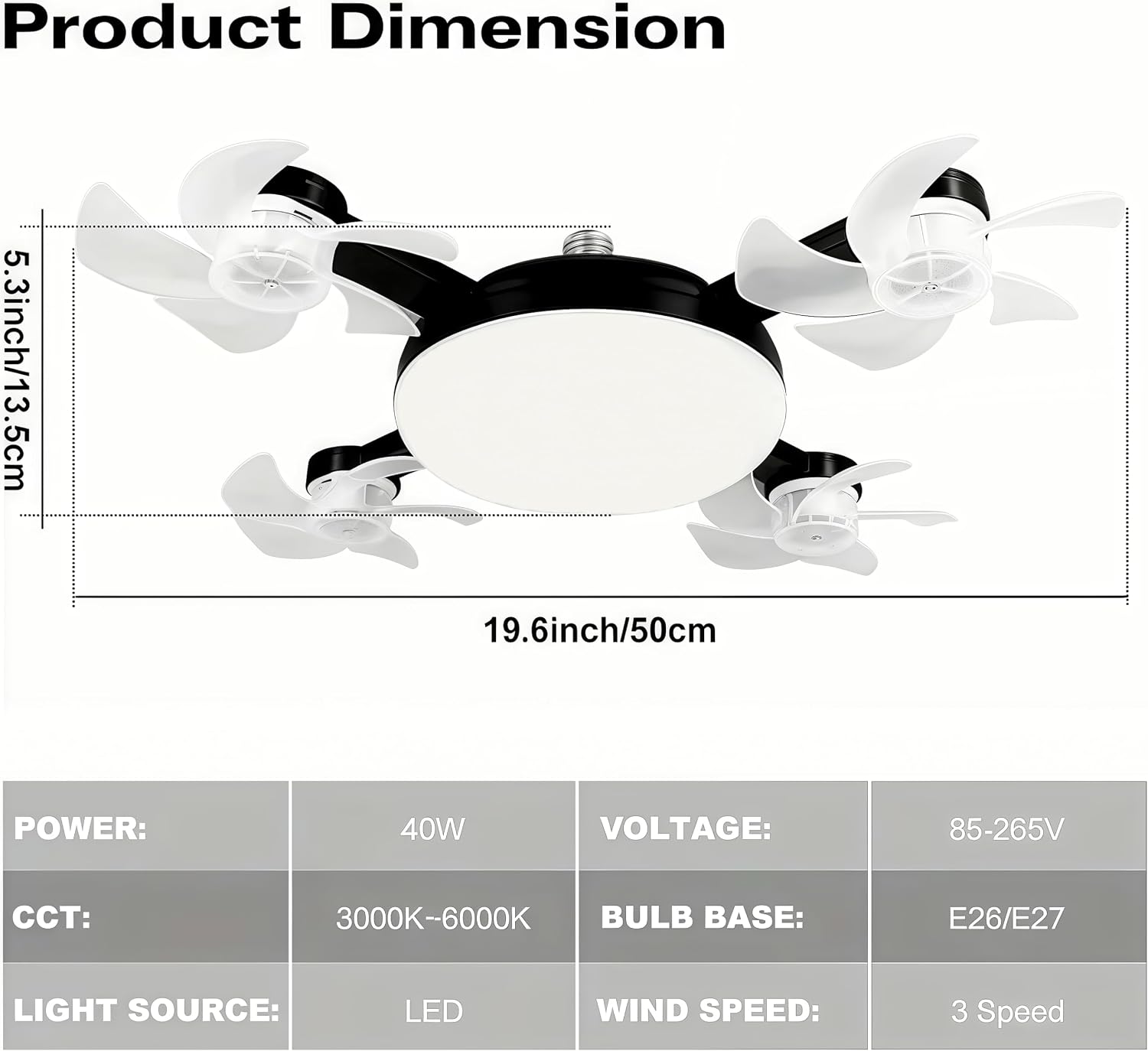 ❄️Stay Cool & Bright💡 2-in-1 Ceiling Fan Light 🏠Perfect for Bedrooms, Kitchens & Garages