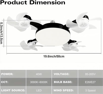 ❄️Stay Cool & Bright💡 2-in-1 Ceiling Fan Light 🏠Perfect for Bedrooms, Kitchens & Garages
