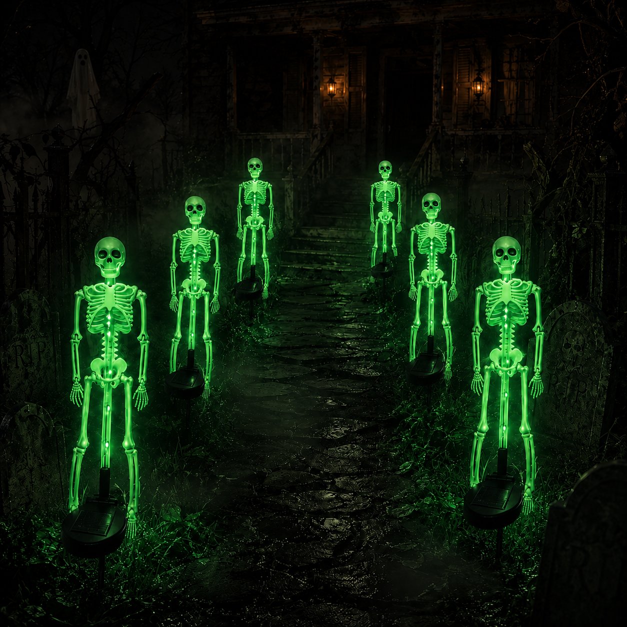 💀 Solar Purple Glow Skeleton Yard Stake