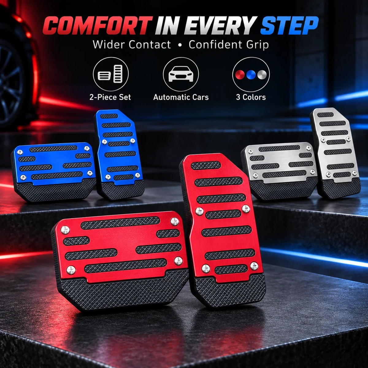🚗 Universal Non-Slip Car Brake & Gas Pedal Covers – 2-Piece Set