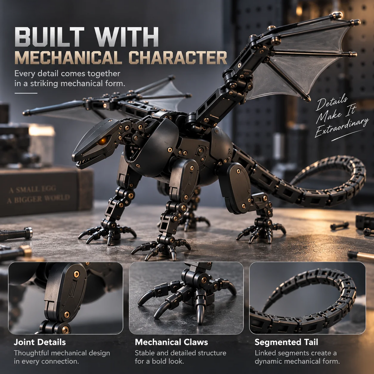 🥚2-in-1 Transforming Mechanical Egg – Dragon, Phoenix & Winged Unicorn