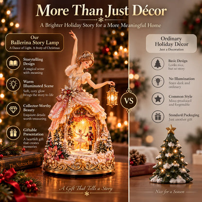🔥LAST DAY 49% OFF 🩰  Winter Ballerina Story Lamp – Lighted Nutcracker Christmas Tabletop Decor