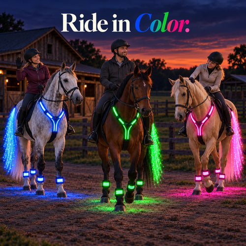 🌈🐎 Ride in Color LED Horse Light Set – Colorful Night Riding Accessories