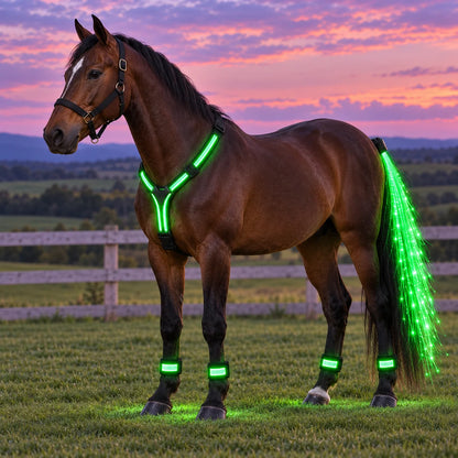 🌈🐎 Ride in Color LED Horse Light Set – Colorful Night Riding Accessories