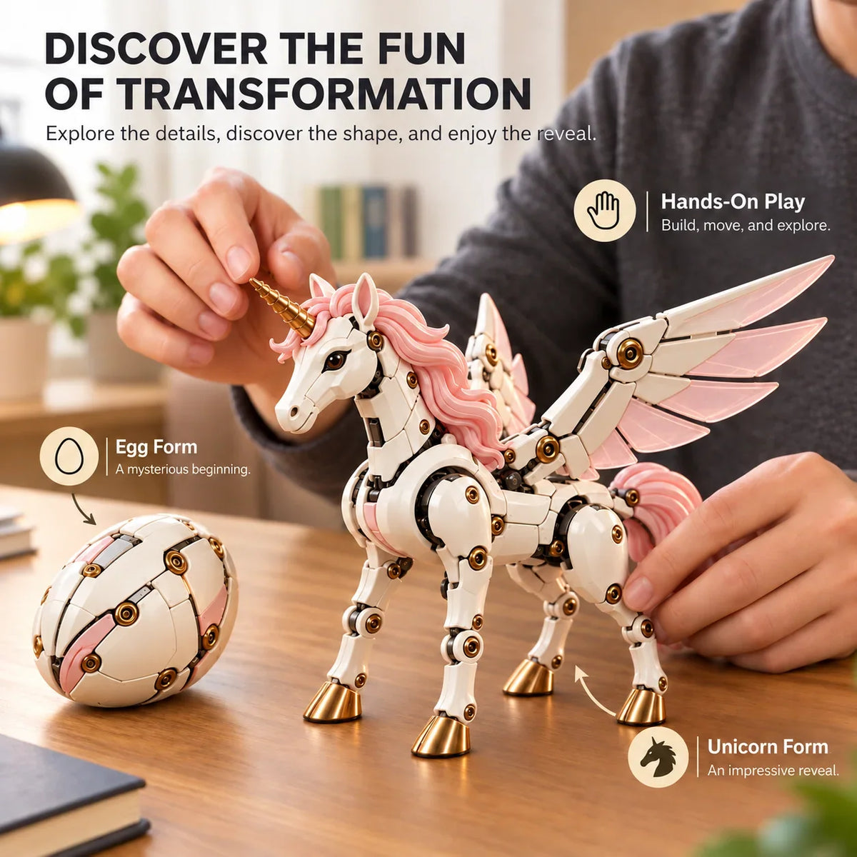 🥚2-in-1 Transforming Mechanical Egg – Dragon, Phoenix & Winged Unicorn
