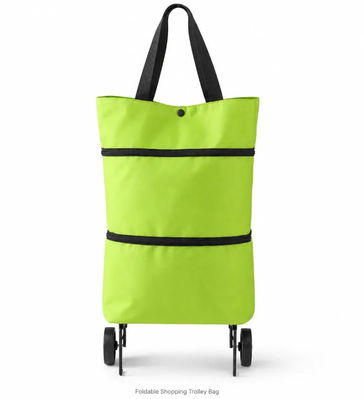 Foldable Grocery Shopping Bag with Wheels – Reusable Rolling Shopping Tote
