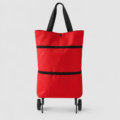 Foldable Grocery Shopping Bag with Wheels – Reusable Rolling Shopping Tote