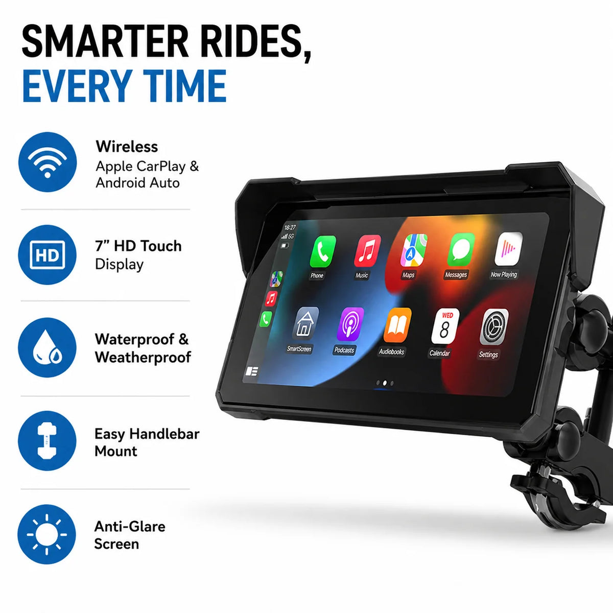 Motorcycle Smart Display – Full HD Touchscreen with Navigation & Bluetooth