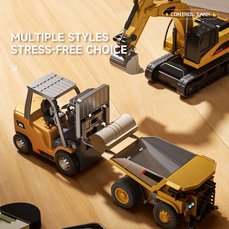 🚜 4-in-1 RC Construction Vehicle Set – Excavator, Dump Truck, Forklift & Bulldozer