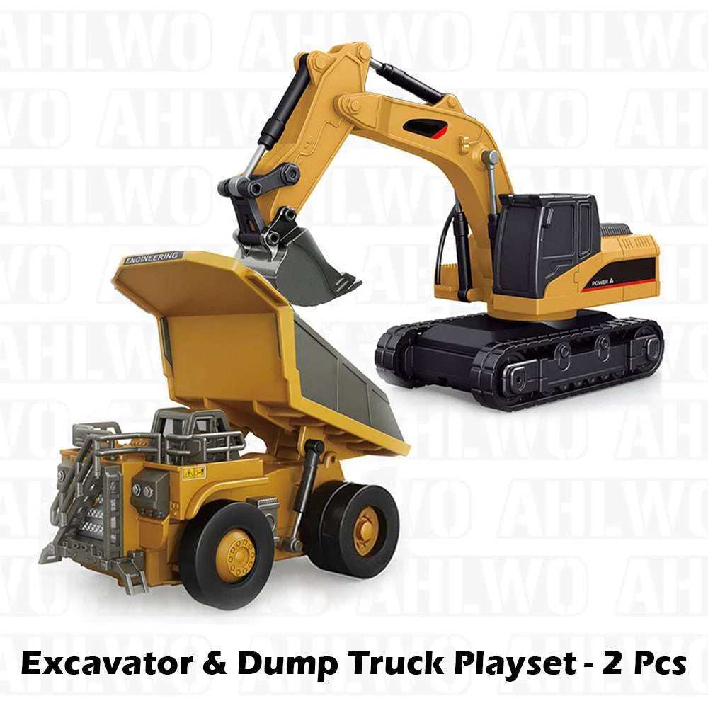 🚜 4-in-1 RC Construction Vehicle Set – Excavator, Dump Truck, Forklift & Bulldozer