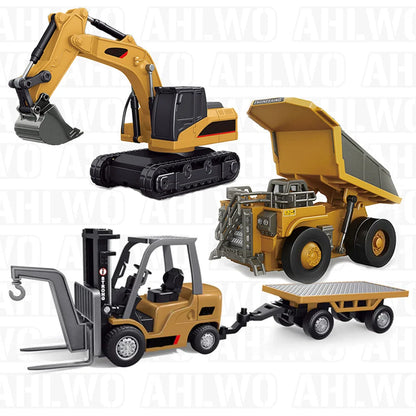 🚜 4-in-1 RC Construction Vehicle Set – Excavator, Dump Truck, Forklift & Bulldozer