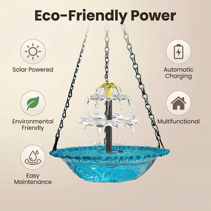 🐦Solar Cascade Hanging Bird Bath Fountain