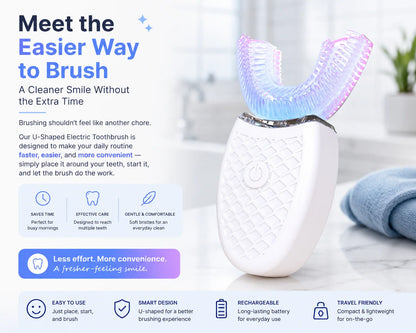 U-Shaped Automatic Electric Toothbrush – Hands-Free Rechargeable Oral Care