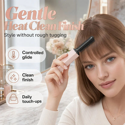 ✨ Portable Cordless Heated Bang Styling Comb – Mini Hair Straightening & Touch-Up Tool