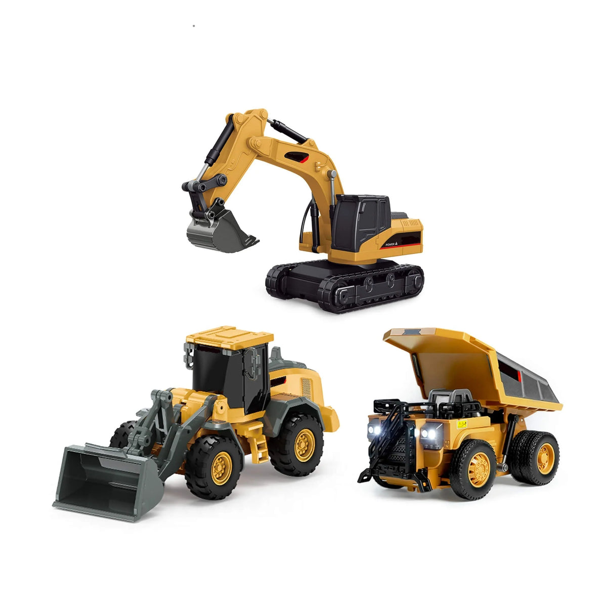 🚜 4-in-1 RC Construction Vehicle Set – Excavator, Dump Truck, Forklift & Bulldozer