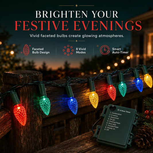 Battery-Operated Strawberry String Lights with 8 Lighting Modes