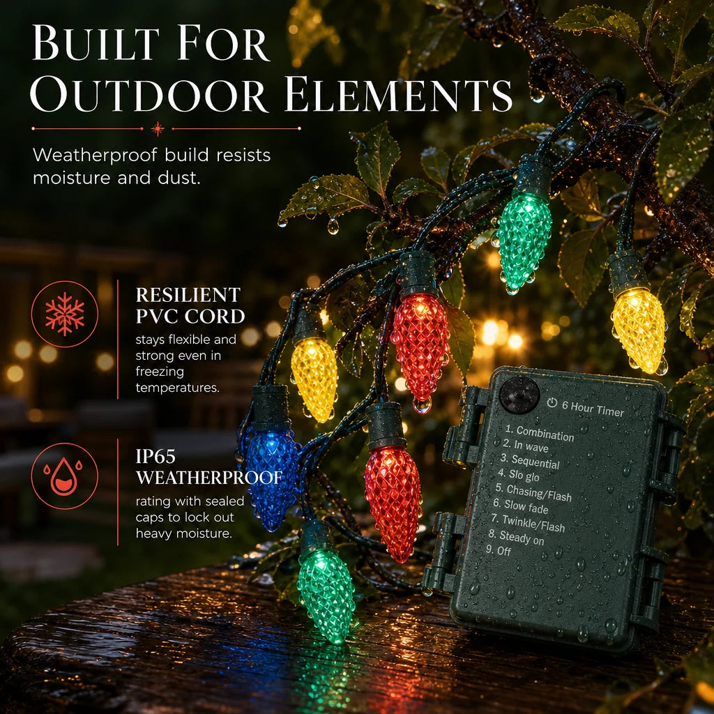 Battery-Operated Strawberry String Lights with 8 Lighting Modes
